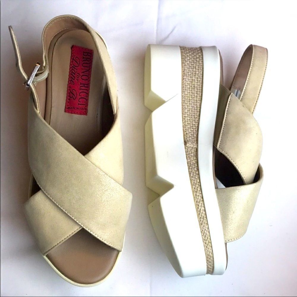 Bruno Ricci for Diane B. platform sandals.…
